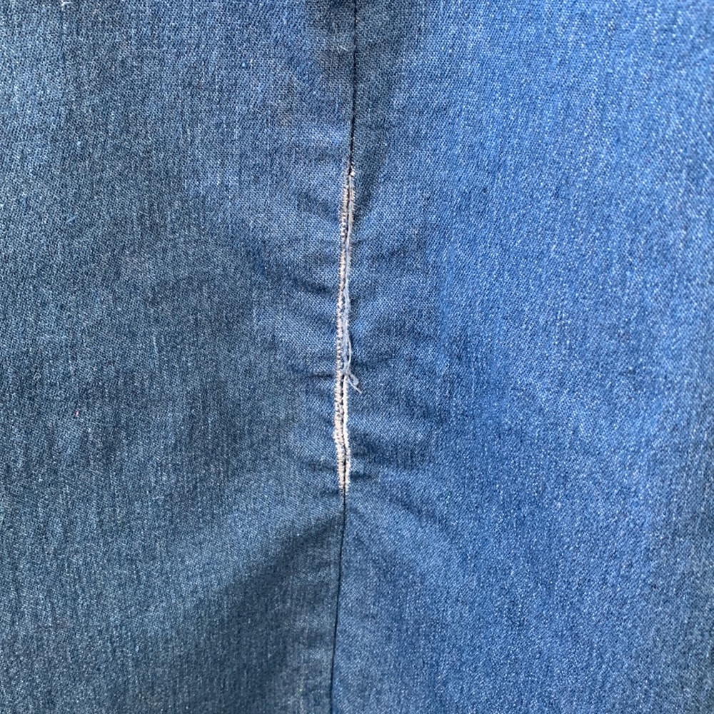 Stretchy Denim Button Down Dress with Waist Tie - Picture 7 of 12